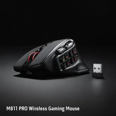 Redragon M811 PRO Wireless MMO Gaming Mouse 15 Prog Buttons RGB Gamer Mouse 10 Side Macro Keys